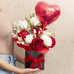 Foil Balloon 9" (22.5cmD) Air Fill Love Heart Red