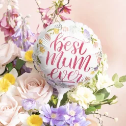 Foil Balloon 9" (22.5cmD) Air Fill RND Floral Best Mum Ever