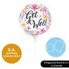 Foil Balloon 9" (22.5cmD) Air Fill Round Frangipani Get Well