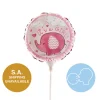 Foil Balloon 9" (22.5cmD) Air Fill Round Elephant Baby Girl