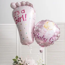 Foil Balloon 18" (45cmD) Baby Girl Teddy Bear Pink