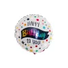 Foil Balloon 9" (22.5cmD) Happy Birthday To You White
