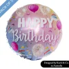 Foil Balloon 18" (45cmD) Pack 5 Happy Bday Colour Gradation