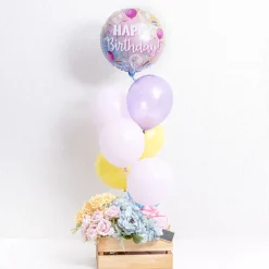 Foil Balloon 18" (45cmD) Pack 5 Happy Bday Colour Gradation