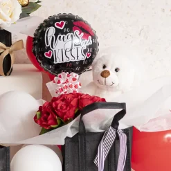 Foil Balloon 9" (22.5cmD) Pack 10 Hugs and Kisses