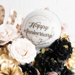 Foil Balloon 9" (22.5cmD) Pack 10 Happy Anniversary Silver