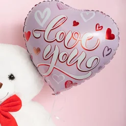 Foil Balloon 18" (45cmD) Pack 5 Love you Heart