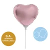 Foil Balloon 9" (22.5cmD) Pack 10 Love Heart Pastel Pink