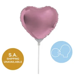 Foil Balloon 9" (22.5cmD) Pack 10 Love Heart Dusty Pink