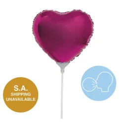 Foil Balloon 9" (22.5cmD) Pack 10 Love Heart Hot Pink