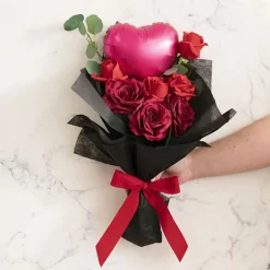 Foil Balloon 9" (22.5cmD) Pack 10 Love Heart Hot Pink