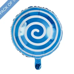 Foil Balloon 18" (45cmD) Pack 5 Round Lollipop Baby Blue