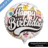Foil Balloon 18" (45cmD) Pack 5 Round Happy Birthday Party