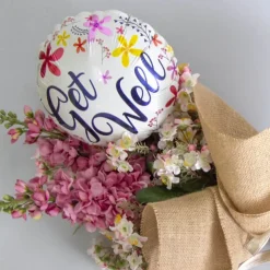 Foil Balloon 9" (22.5cmD) Pack 5 Round Frangipani Get Well