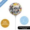 Foil Balloon 9" (22.5cmD) Pack 5 Round Thank you