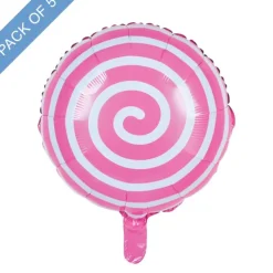 Foil Balloon 18" (45cmD) Pack 5 Round Lollipop Baby Pink