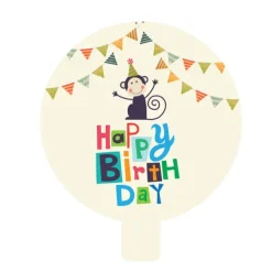 Foil Balloon 18" (45cmD) Pack 5 Round Monkey Happy Birthday