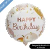 Foil Balloon 18" (45cmD) Pack5 Round Happy Birthday Rose G