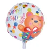 Foil Balloon 18" (45cmD) Round Happy Birthday Bear