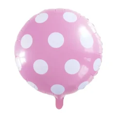 Foil Balloon 18" (45cmD) Round Large Dot Baby Pink