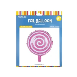 Foil Balloon 18" (45cmD) Round Lollipop Pink