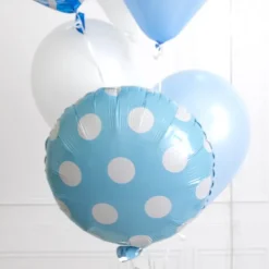 Foil Balloon 18" (45cmD) Round Large Dot Baby Blue