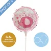Foil Balloon 9" (22.5cmD)PK 5 AirFill RND Elephant Baby Girl