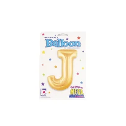 Foil Balloon 40" (101.6cmH) Letter 'J' Gold
