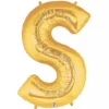 Foil Balloon 40" (101.6cmH) Letter 'S' Gold