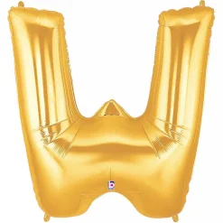 Foil Balloon 40" (101.6cmH) Letter 'W' Gold