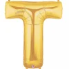 Foil Balloon 40" (101.6cmH) Letter 'T' Gold