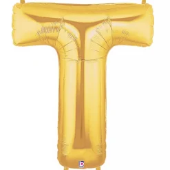 Foil Balloon 40" (101.6cmH) Letter 'T' Gold