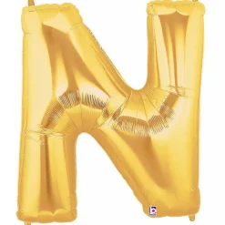 Foil Balloon 40" (101.6cmH) Letter 'N' Gold