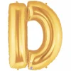 Foil Balloon 40" (101.6cmH) Letter 'D' Gold