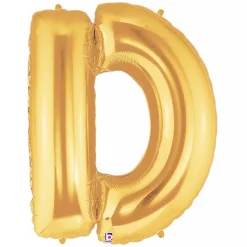 Foil Balloon 40" (101.6cmH) Letter 'D' Gold
