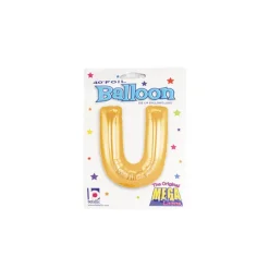 Foil Balloon 40" (101.6cmH) Letter 'U' Gold