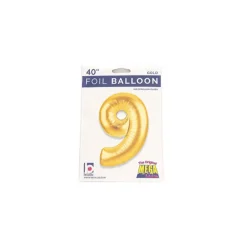 Foil Balloon 40" (101.6cmH) Number '9' Gold