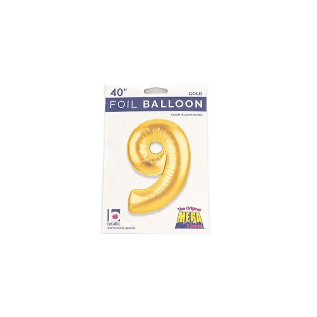 Foil Balloon 40" (101.6cmH) Number '9' Gold