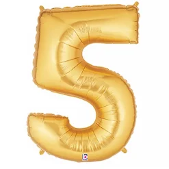 Foil Balloon 40" (101.6cmH) Number '5' Gold