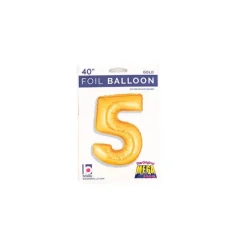 Foil Balloon 40" (101.6cmH) Number '5' Gold