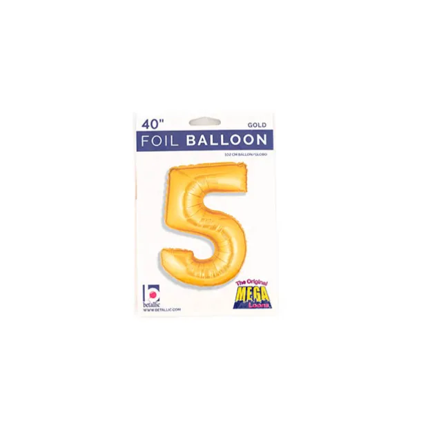 Foil Balloon 40" (101.6cmH) Number '5' Gold
