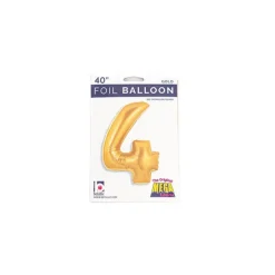 Foil Balloon 40" (101.6cmH) Number '4' Gold