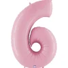 Foil Balloon 40" (101.6cmH) Number '6' Pastel Pink
