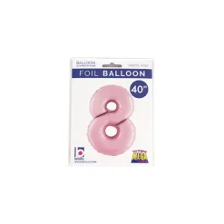 Foil Balloon 40" (101.6cmH) Number '8' Pastel Pink