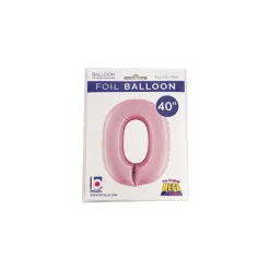 Foil Balloon 40" (101.6cmH) Number '0' Pastel Pink
