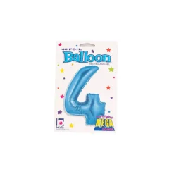 Foil Balloon 40" (101.6cmH) Number '4' Blue
