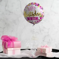 Foil Balloon 18" Happy Birthday To You Pink (45cmD)
