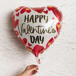 Foil Balloon 17" Happy Valentine's Day Heart Silver