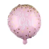 Foil Balloon 18" It's a Girl Confetti Baby Pink (45cmD)