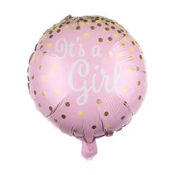 Foil Balloon 18" It's a Girl Confetti Baby Pink (45cmD)
